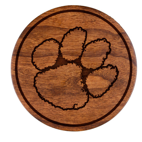 Clemson Tigers Cherry Coaster Set - Tiger Paw