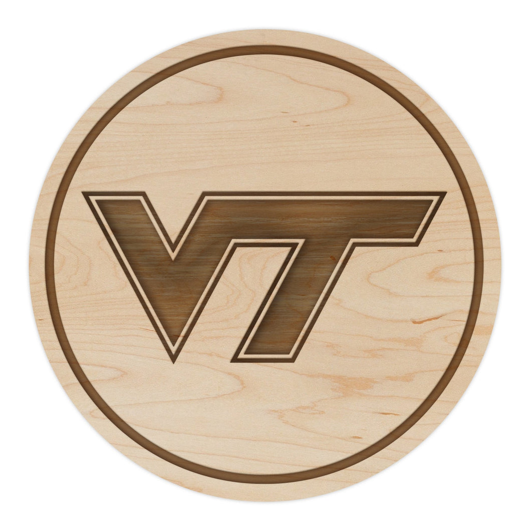 Virginia Tech Hokies Maple Coaster Set