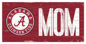 Alabama Crimson Tide Mom Wood Sign - 6"x12"