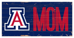 Arizona Wildcats Mom Wood Sign - 6"x12"