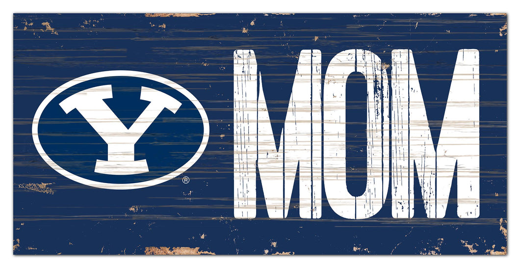 BYU Cougars Mom Wood Sign - 6