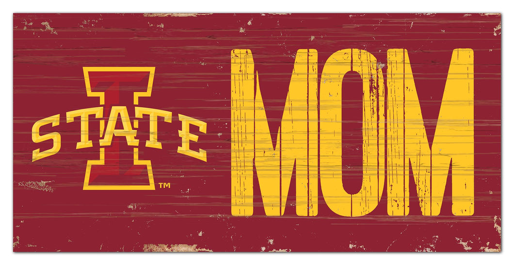 Iowa State Cyclones Mom Wood Sign - 6