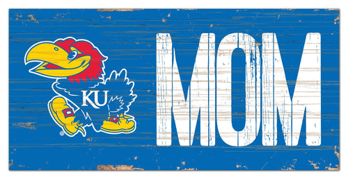 Kansas Jayhawks Mom Wood Sign - 6