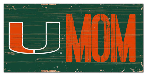 Miami Hurricanes Mom Wood Sign - 6