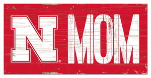 Nebraska Cornhuskers Mom Wood Sign - 6"x12"