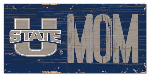 Utah State Aggies Mom Wood Sign - 6