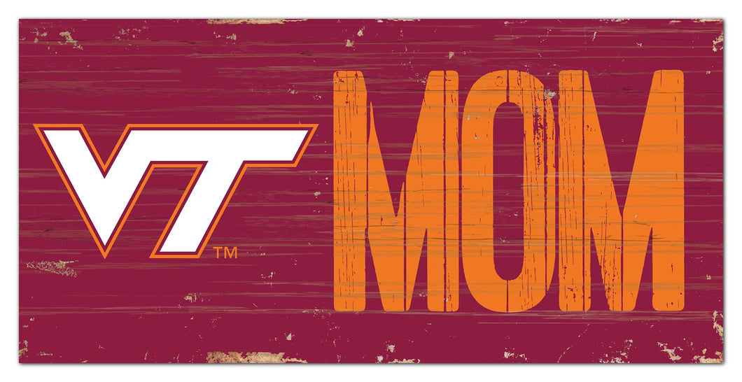 Virginia Tech Hokies Mom Wood Sign - 6