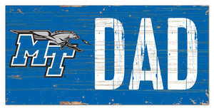 Middle Tennessee State Blue Raiders Dad Wood Sign - 6"x12"
