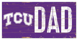 TCU Horned Frogs Dad Wood Sign - 6"x12"