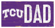 TCU Horned Frogs Dad Wood Sign - 6"x12"