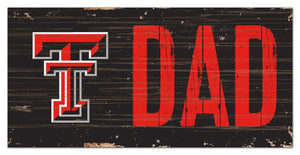 Texas Tech Red Raiders Dad Wood Sign - 6"x12"