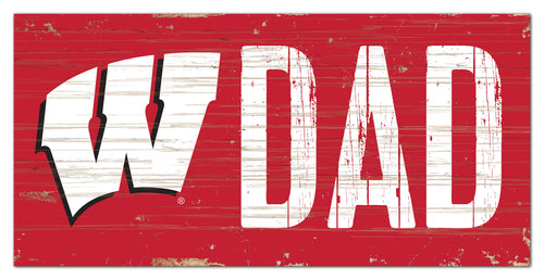 Wisconsin Badgers Dad Wood Sign - 6