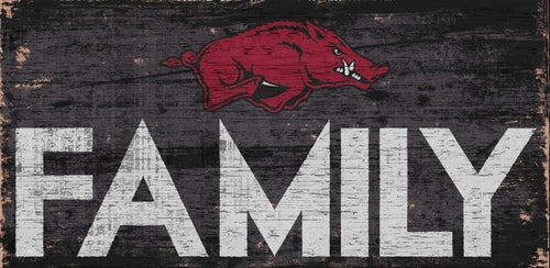 Arkansas Razorbacks Family Wood Sign
