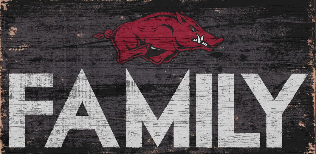 Arkansas Razorbacks Family Wood Sign