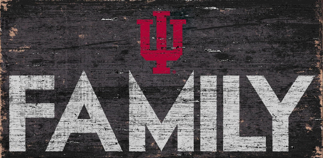 Indiana Hoosiers Family Wood Sign