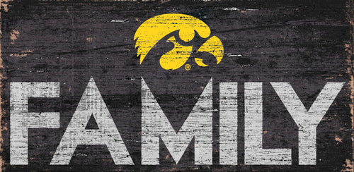 Iowa  Hawkeyes Family Wood Sign 
