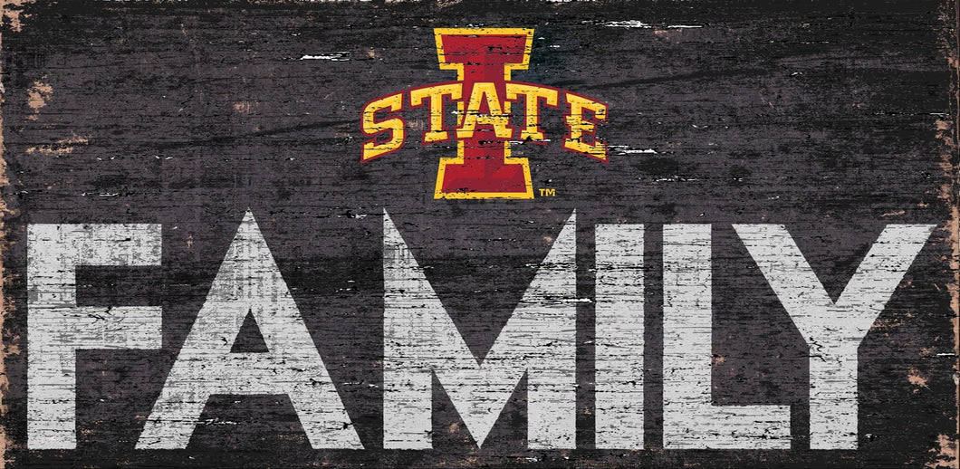Iowa State  Cyclones Family Wood Sign