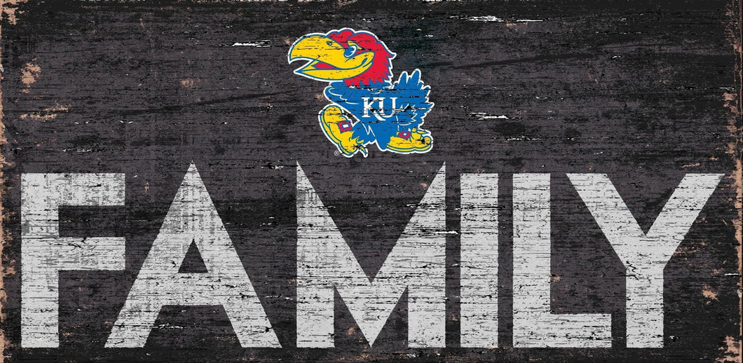 Kansas Jayhawks Family Wood Sign