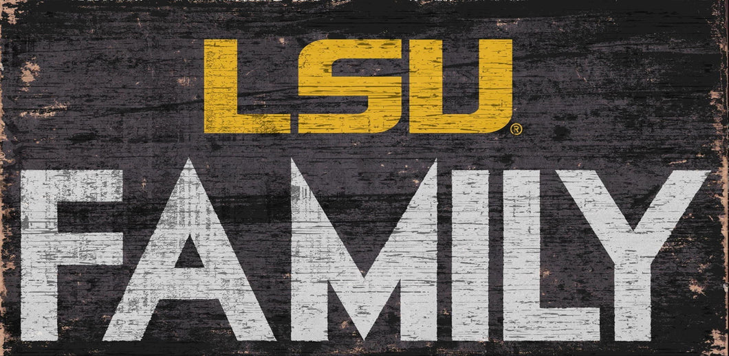 LSU Tigers Family Wood Sign
