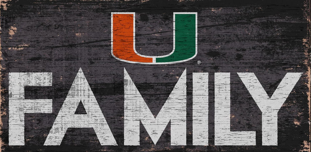 Miami Hurricanes Family Wood Sign