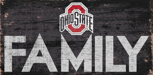 Ohio State Buckeyes Family Wood Sign - 12" x 6"