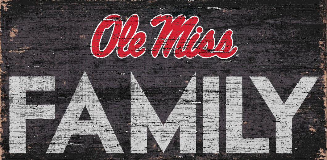 Ole Miss Rebels Family Wood Sign
