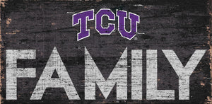 TCU Horned Frogs Family Wood Sign - 12" x 6"
