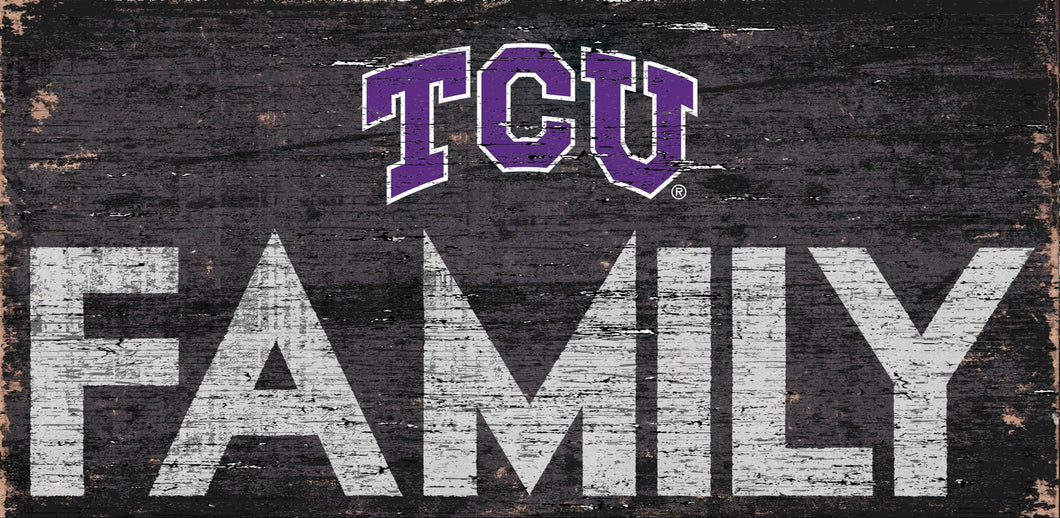 TCU Horned Frogs Family Wood Sign - 12