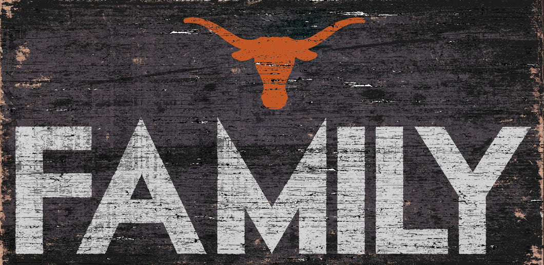 Texas Longhorns Family Wood Sign 