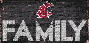 Washington State Cougars Family Wood Sign