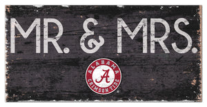 Alabama Crimson Tide Mr. & Mrs. Wood Sign - 6"x12"