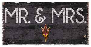 Arizona State Sun Devils Mr. & Mrs. Wood Sign - 6"x12"
