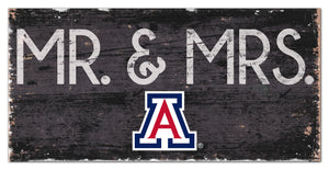 Arizona Wildcats Mr. & Mrs. Wood Sign - 6"x12"