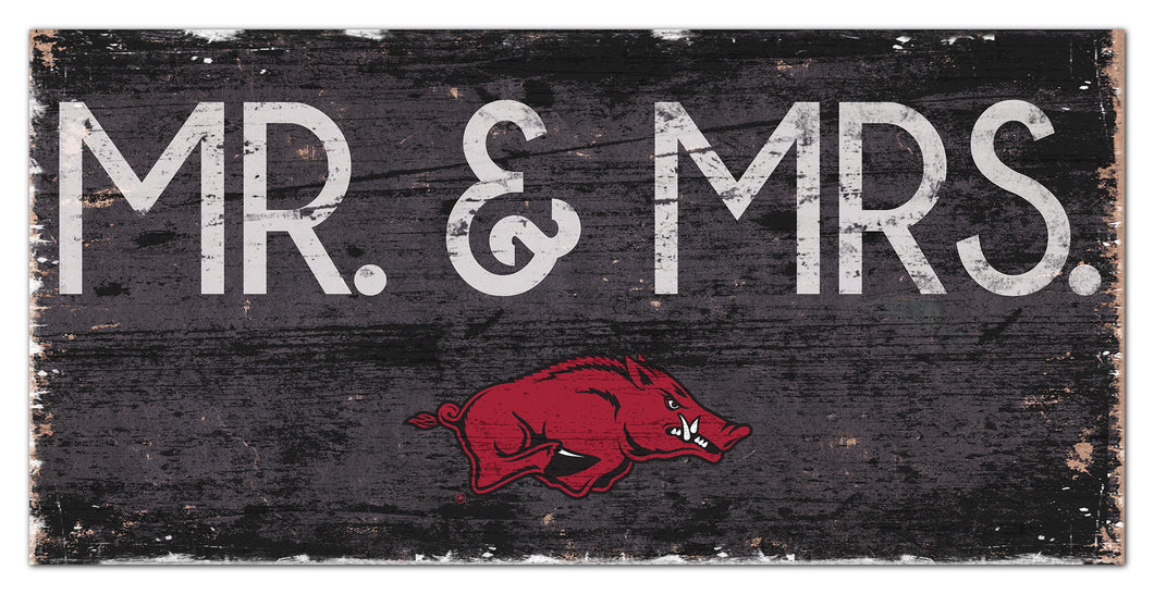 Arkansas Razorbacks Mr. & Mrs. Wood Sign - 6