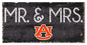 Auburn Tigers Mr. & Mrs. Wood Sign - 6"x12"