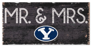 BYU Cougars Mr. & Mrs. Wood Sign - 6"x12"