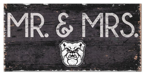 Butler Bulldogs Mr. & Mrs. Wood Sign - 6"x12"