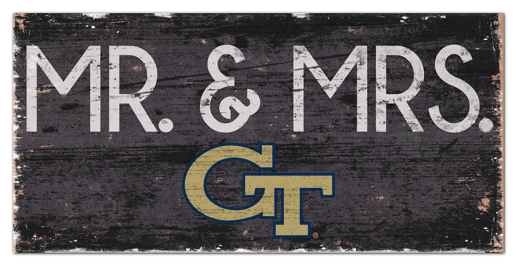 Georgia Tech Yellow Jackets Mr. & Mrs. Wood Sign - 6