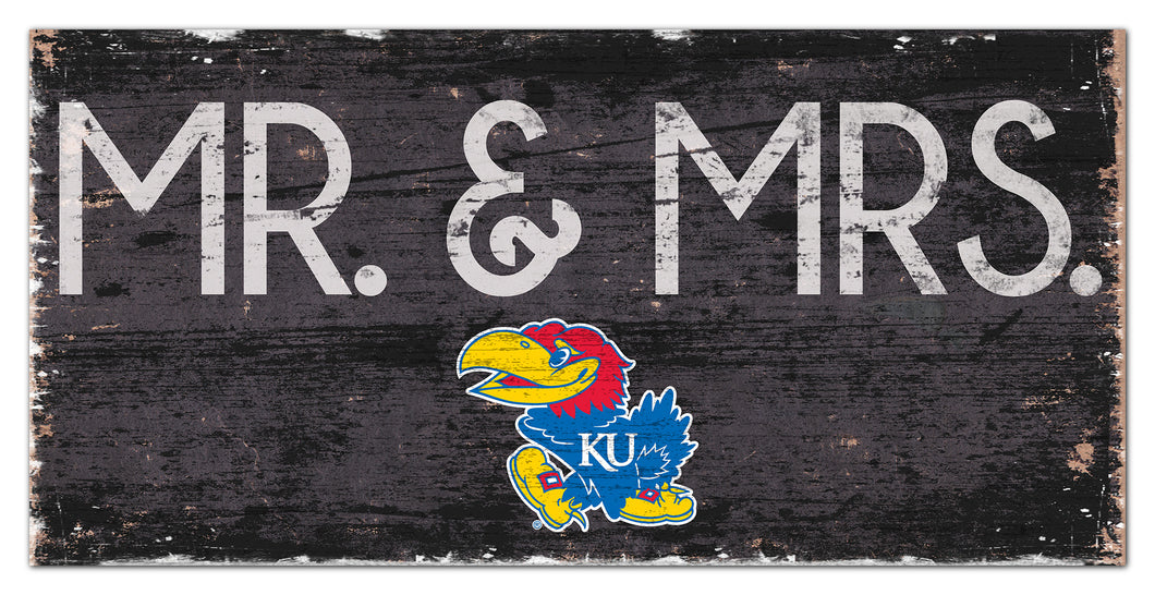 Kansas Jayhawks Mr. & Mrs. Wood Sign - 6
