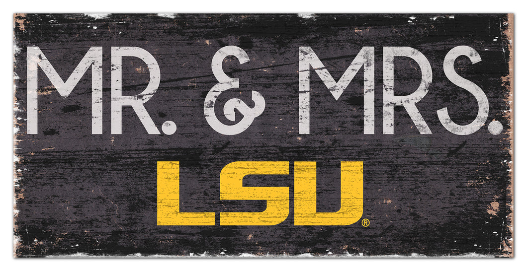 LSU Tigers Mr. & Mrs. Wood Sign - 6