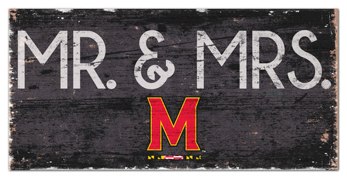 Maryland Terrapins Mr. & Mrs. Wood Sign - 6