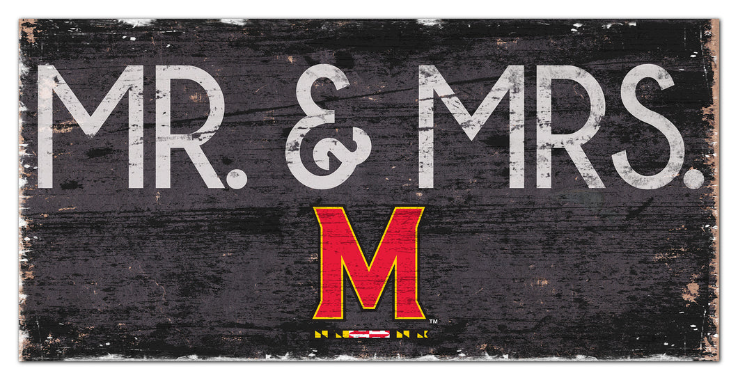 Maryland Terrapins Mr. & Mrs. Wood Sign - 6