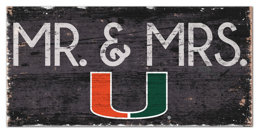 Miami Hurricanes Mr. & Mrs. Wood Sign - 6