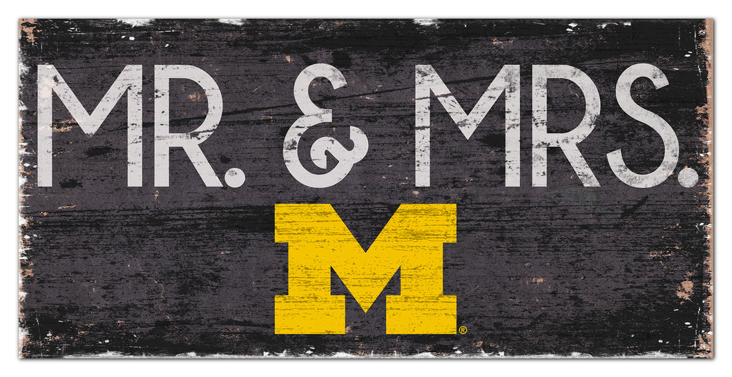 Michigan Wolverines Mr. & Mrs. Wood Sign - 6