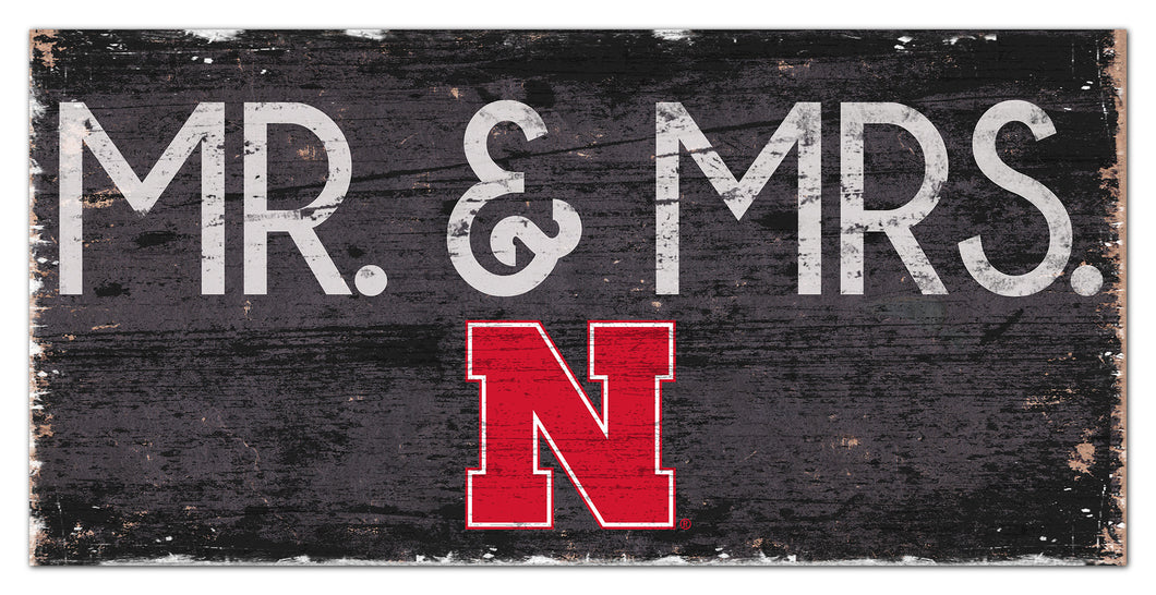 Nebraska Cornhuskers Mr. & Mrs. Wood Sign - 6