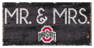 Ohio State Buckeyes Mr. & Mrs. Wood Sign - 6"x12"