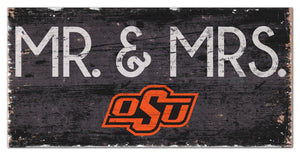 Oklahoma State Cowboys Mr. & Mrs. Wood Sign - 6"x12"