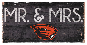 Oregon State Beavers Mr. & Mrs. Wood Sign - 6"x12"