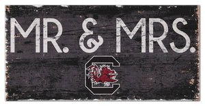  South Carolina Gamecocks Mr. & Mrs. Wood Sign - 6"x12"