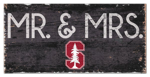 Stanford Cardinal Mr. & Mrs. Wood Sign - 6"x12"